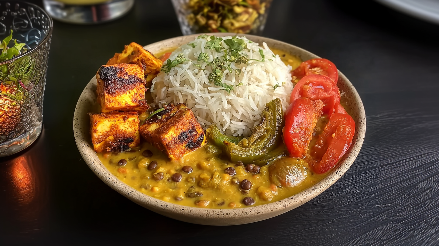 Dal Makhani & Paneer Tikka Rice Bowl